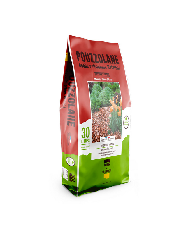 Pouzzolane 30L calibre 7/15 mm  – Roche volcanique naturelle pour paillage