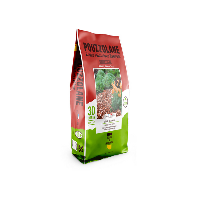Pouzzolane 30L calibre 7/15 mm  – Roche volcanique naturelle pour paillage