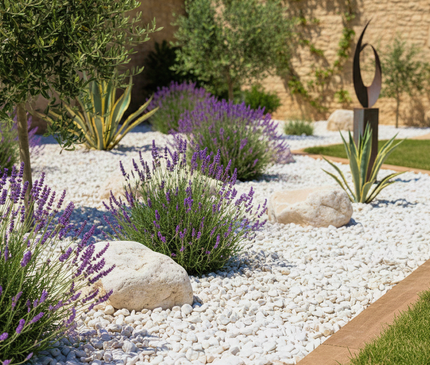 Galet blanc roulé pour jardin 20/40 mm - Galets décoratifs