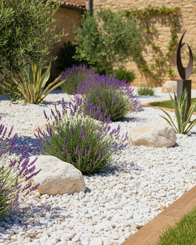 Galet blanc roulé pour jardin 20/40 mm - Galets décoratifs