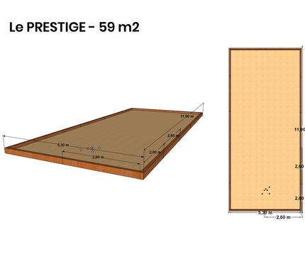 Terrain de pétanque 59 m² en kit - "Le Prestige"