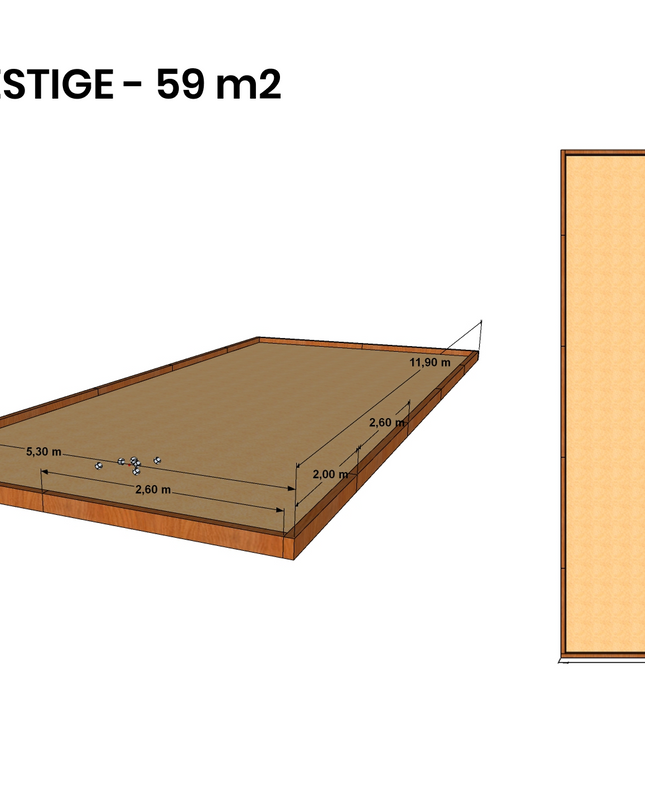 Terrain de pétanque 59 m² en kit - "Le Prestige"