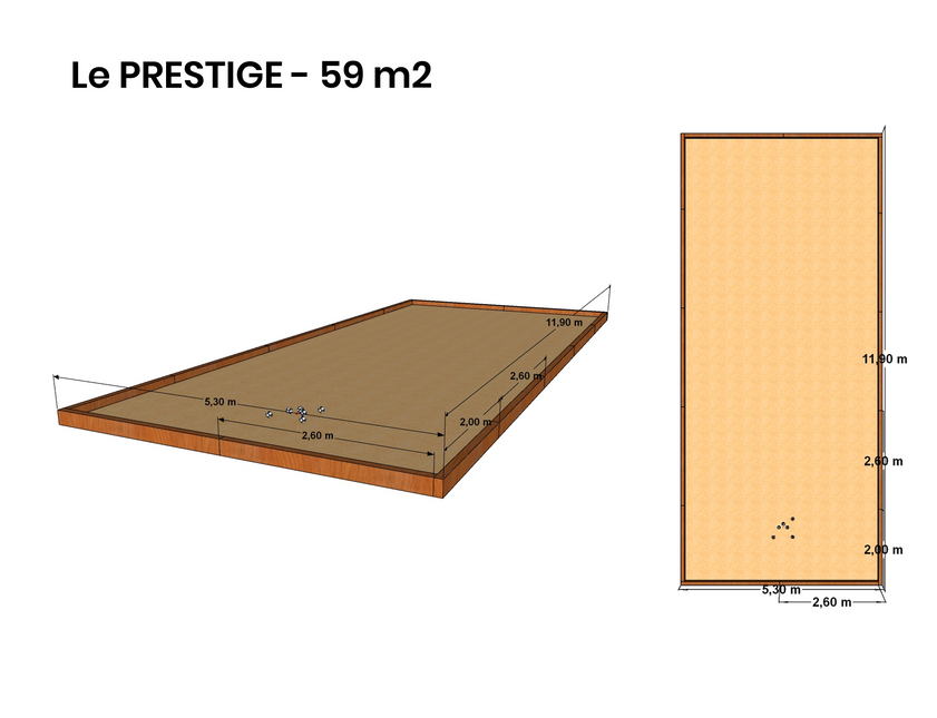 Terrain de pétanque 59 m² en kit - "Le Prestige"