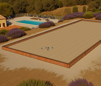 Terrain de pétanque 59 m² en kit - "Le Prestige"