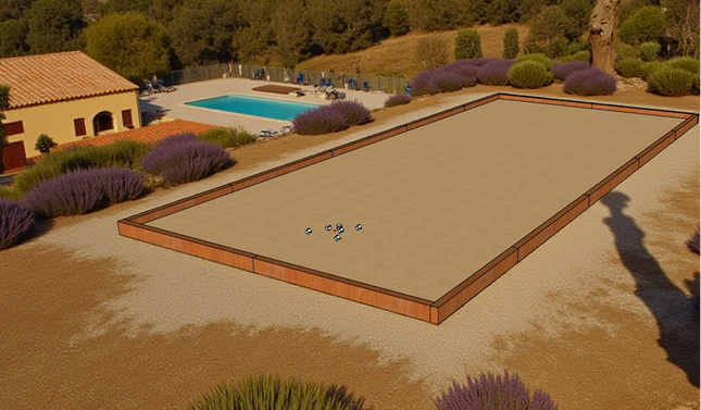 Terrain de pétanque 59 m² en kit - "Le Prestige"