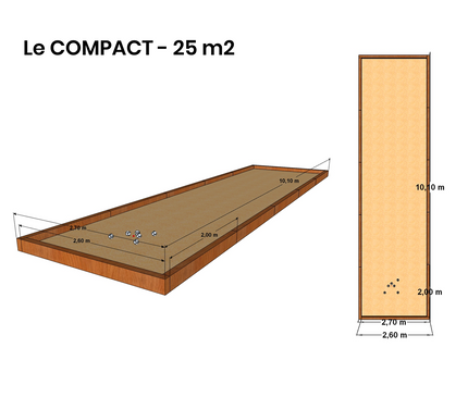 Terrain de pétanque 25 m² en kit - "Le compact"