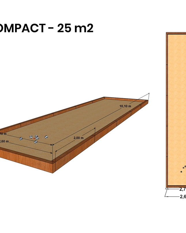 Terrain de pétanque 25 m² en kit - "Le compact"