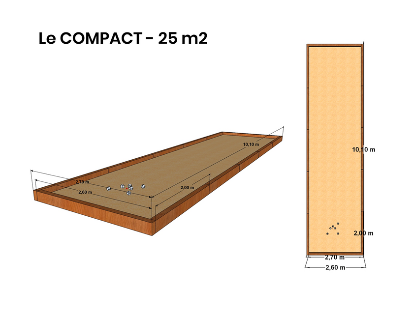 Terrain de pétanque 25 m² en kit - "Le compact"