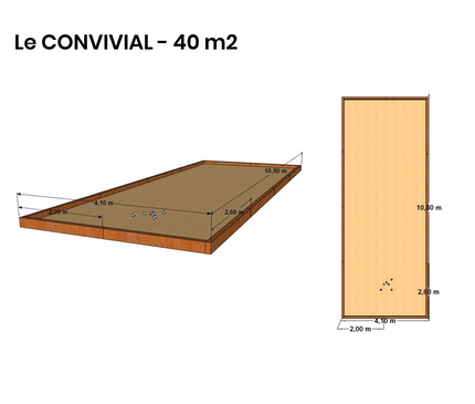 Terrain de pétanque 40 m² en kit - "Le convivial"