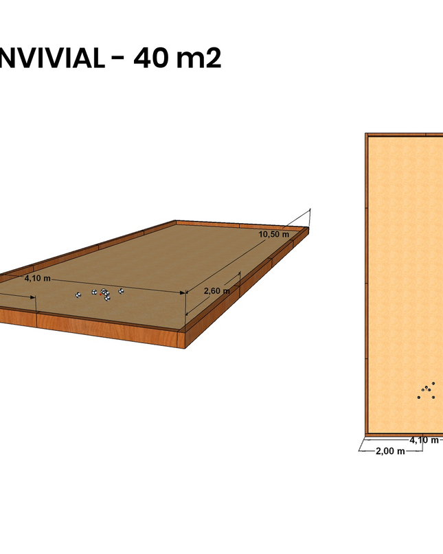 Terrain de pétanque 40 m² en kit - "Le convivial"