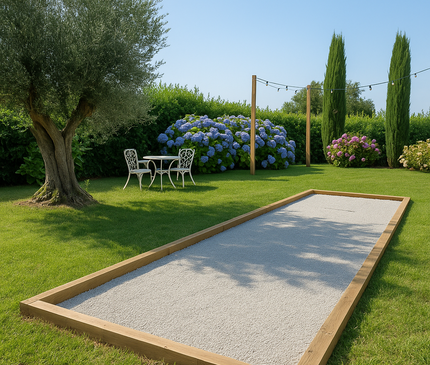 Terrain de pétanque 25 m² en kit - "Le compact"