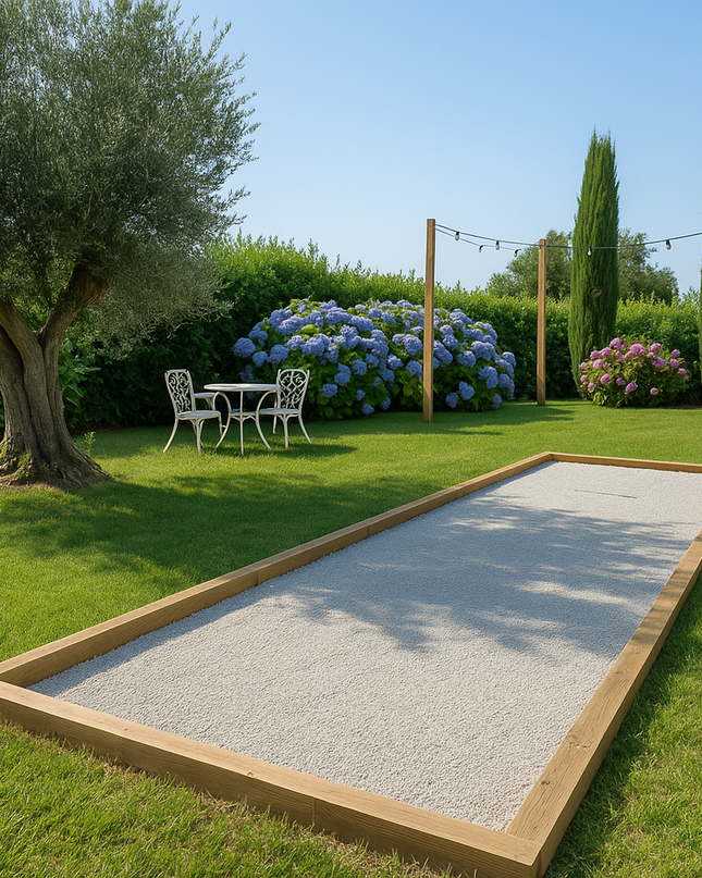 Terrain de pétanque 25 m² en kit - "Le compact"